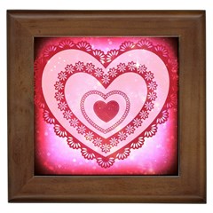 Heart Background Lace Framed Tiles by Nexatart