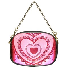 Heart Background Lace Chain Purses (two Sides) 