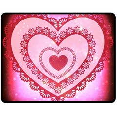 Heart Background Lace Fleece Blanket (medium)  by Nexatart