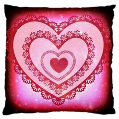 Heart Background Lace Standard Flano Cushion Case (one Side) by Nexatart