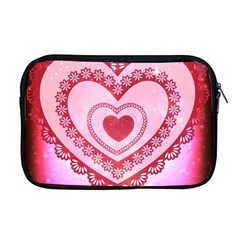 Heart Background Lace Apple Macbook Pro 17  Zipper Case by Nexatart