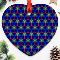 Honeycomb Fractal Art Ornament (heart) by Nexatart