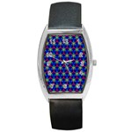 Honeycomb Fractal Art Barrel Style Metal Watch Front