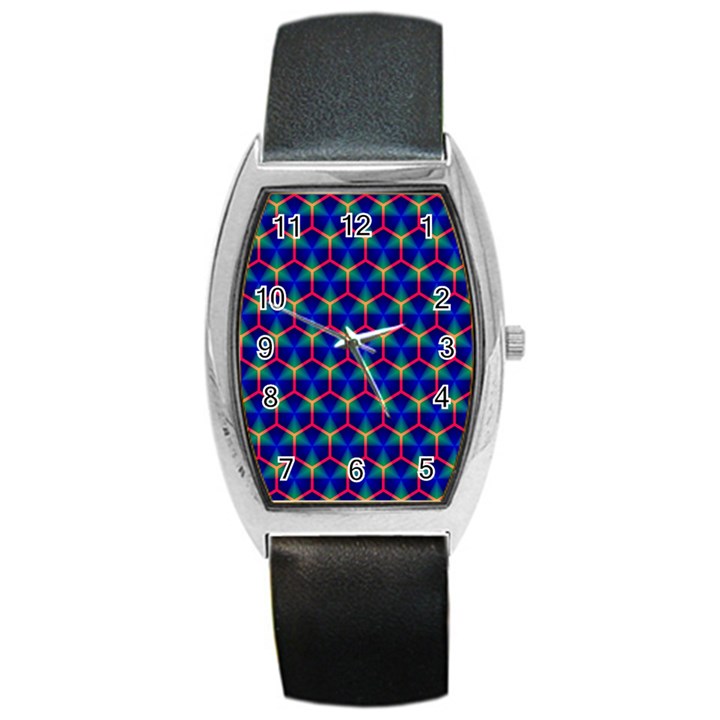 Honeycomb Fractal Art Barrel Style Metal Watch