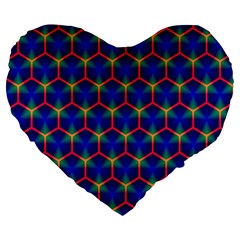 Honeycomb Fractal Art Large 19  Premium Heart Shape Cushions by Nexatart