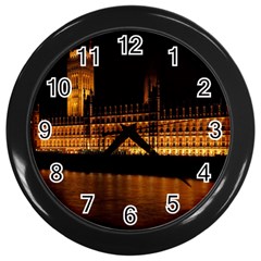 Houses Of Parliament Wall Clocks (black) by Nexatart