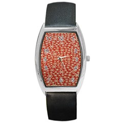 Holiday Snow Snowflakes Red Barrel Style Metal Watch by Nexatart