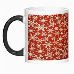 Holiday Snow Snowflakes Red Morph Mugs by Nexatart