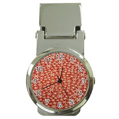 Holiday Snow Snowflakes Red Money Clip Watches by Nexatart