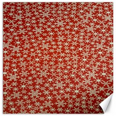 Holiday Snow Snowflakes Red Canvas 12  X 12  