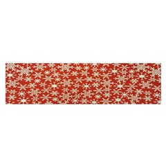 Holiday Snow Snowflakes Red Satin Scarf (oblong) by Nexatart