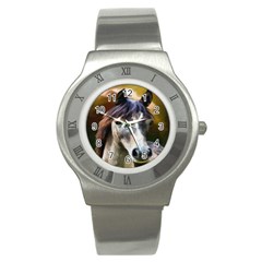 Horse Horse Portrait Animal Stainless Steel Watch by Nexatart