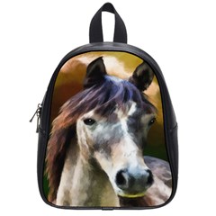 Horse Horse Portrait Animal School Bags (small)  by Nexatart