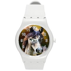 Horse Horse Portrait Animal Round Plastic Sport Watch (m) by Nexatart