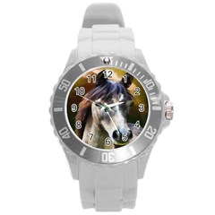 Horse Horse Portrait Animal Round Plastic Sport Watch (l) by Nexatart