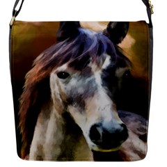 Horse Horse Portrait Animal Flap Messenger Bag (s) by Nexatart