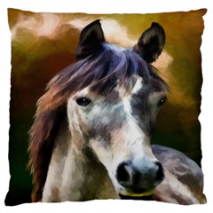 Horse Horse Portrait Animal Standard Flano Cushion Case (one Side)