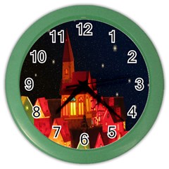 Market Christmas Light Color Wall Clocks by Nexatart