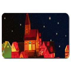 Market Christmas Light Large Doormat  by Nexatart