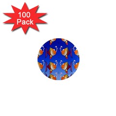 Illustration Fish Pattern 1  Mini Magnets (100 Pack) 