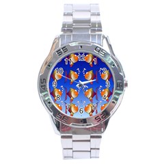 Illustration Fish Pattern Stainless Steel Analogue Watch by Nexatart