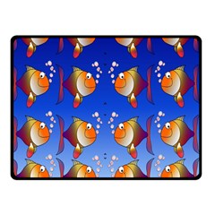 Illustration Fish Pattern Double Sided Fleece Blanket (small)  by Nexatart