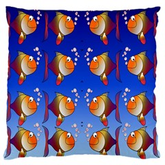 Illustration Fish Pattern Standard Flano Cushion Case (one Side)