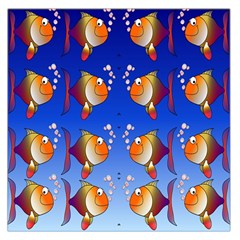 Illustration Fish Pattern Large Satin Scarf (square)