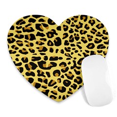 Jaguar Fur Heart Mousepads by Nexatart