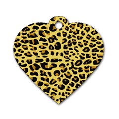 Jaguar Fur Dog Tag Heart (two Sides) by Nexatart