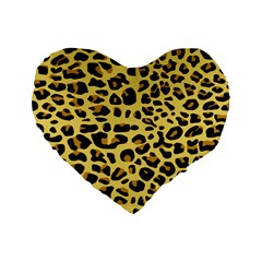 Jaguar Fur Standard 16  Premium Flano Heart Shape Cushions by Nexatart