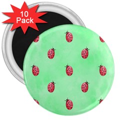 Ladybug Pattern 3  Magnets (10 Pack)  by Nexatart