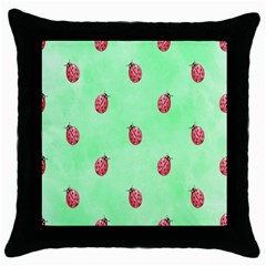 Ladybug Pattern Throw Pillow Case (black) by Nexatart