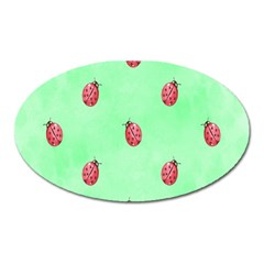 Ladybug Pattern Oval Magnet by Nexatart