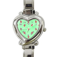 Ladybug Pattern Heart Italian Charm Watch by Nexatart