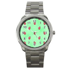 Ladybug Pattern Sport Metal Watch