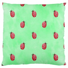 Ladybug Pattern Large Flano Cushion Case (one Side) by Nexatart