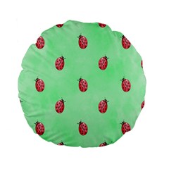 Ladybug Pattern Standard 15  Premium Flano Round Cushions by Nexatart