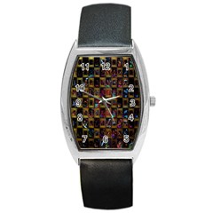 Kaleidoscope Pattern Abstract Art Barrel Style Metal Watch by Nexatart