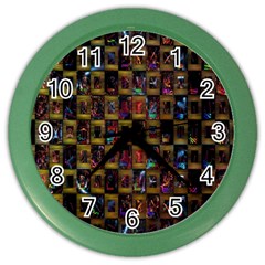 Kaleidoscope Pattern Abstract Art Color Wall Clocks by Nexatart