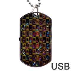 Kaleidoscope Pattern Abstract Art Dog Tag Usb Flash (one Side)