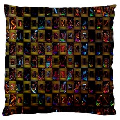 Kaleidoscope Pattern Abstract Art Large Flano Cushion Case (one Side) by Nexatart