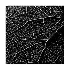 Leaf Pattern  B&w Tile Coasters