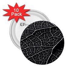 Leaf Pattern  B&w 2 25  Buttons (10 Pack)  by Nexatart