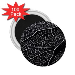 Leaf Pattern  B&w 2 25  Magnets (100 Pack) 