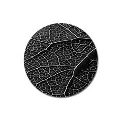 Leaf Pattern  B&w Magnet 3  (round)