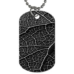 Leaf Pattern  B&w Dog Tag (two Sides)