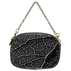 Leaf Pattern  B&w Chain Purses (one Side)  by Nexatart