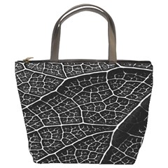 Leaf Pattern  B&w Bucket Bags