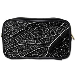 Leaf Pattern  B&w Toiletries Bags 2-side